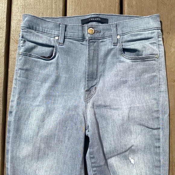J Brand Alana Provocateur Destruct High Rise Crop Skinny Jeans Gray Size 27 - Picture 9 of 16